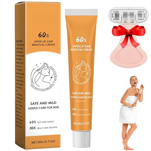 Crème dépilatoire visage, nouveauté 2025 : épilation hormonale indolore, dépilatoire doux et efficace pour le visage, la lèvre supérieure et le menton,pour tous types de peau,femmes,hommes (1 Pièce)
