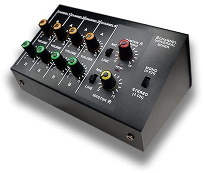 KONGMM Mixer Audio, Attrezzatura Amplificatore Audio Stereo Mini Mixer Professionale for Pianoforte for Chitarra Musicale