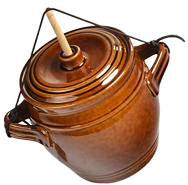 BIUDECO Tarro de Barro para Encurtidos Recipiente Cerámico Sellado para Alimentos Frasco para Cocina y Almacenamiento Doméstico