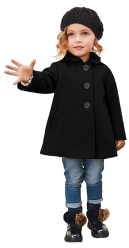 cenozo Abrigos para Niña,Chaqueta Niña Invierno con Bolsillos, Solapa Tipo Chaqueta,Botonadura Sencilla,Mangas Largas,Chaqueta Transicional para Niñas de 2 a 8 Años