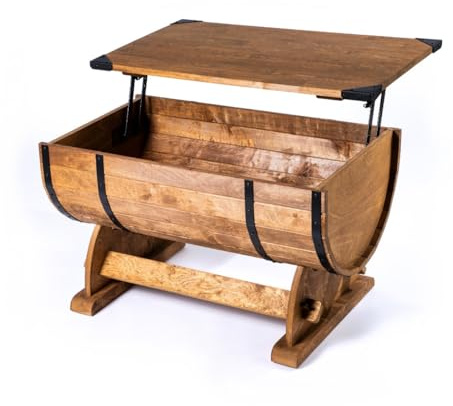 CREATIVE COOPER Eleganter Couchtisch, Kaffetisch, Sofatisch, Stilvoll Tisch mit höhenverstellbarer Tischplatte, Perfekt zum Arbeiten (80 x 50 cm)