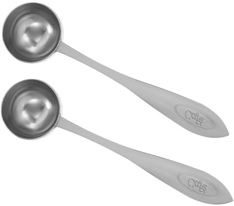 TOYANDONA Cucharas Medidoras De Acero Inoxidable Para Café 20 Ml Plateadas, Juego 2 Piezas, Mango Largo Medidas Grabadas, Utensilios De Medición Para Cocina y Preparación De Bebidas