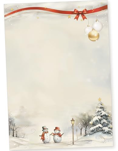 Snöfest 250 Blatt Briefpapier Weihnachten, Weihnachtspapier A4 für Firmen