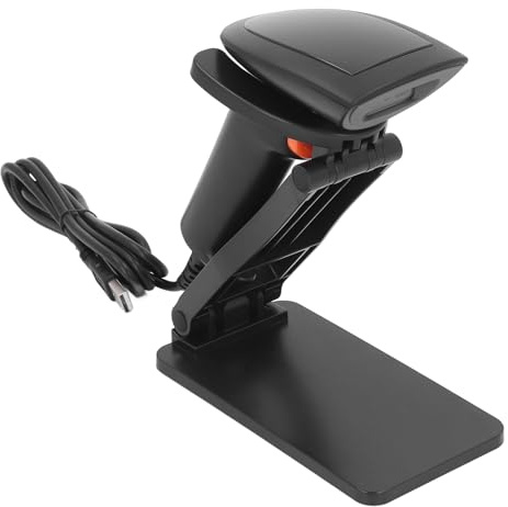 Hyuduo Barcode-Scanner mit Ständer, 1D 2D USB Kabelgebundener Barcode-Leser für Lager, Supermarkt, Excel, Plug-and-Play