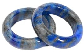 Anelli di Pietra – Anello Circolare in Pietra Naturale al Quarzo Rosa, Anello di Cristallo di Rocca per la Produzione di Gioielli Fai da Te, Uomo e Donna, Lapislazzuli, Dimensione Foro 18 mm