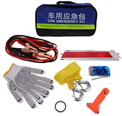 SOPOTUTU Kit de Dépannage pour Voiture 8 Pièces Multifonction, Accessoires Auto Compacts, Outils pour Véhicule D'urgence, pour Inspection et Sécurité Routière, Facile à Transporter,