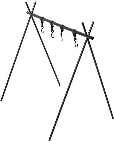 Stylebest Cookware Hanging Rack, Durable Outdoor Triangle Storage Tripod for Camping, Lightweight Aluminum Alloy, Portable 30.5x25.5x16.7in