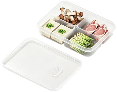 -Förvaringslåda för kylskåp transparent uppdelad löklåda med | Med ventilationsventil läckagesäker lufttät köksförvaring behållare för vitlök, lökar, ingefära, mitta