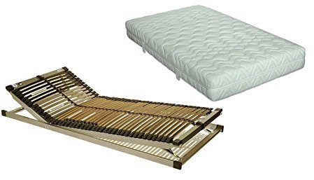 ki-Pure Komfort-Set Plus Komfort-Flex-Pur Plus XL in 140 x 200 cm im Härtegrad mittelfest – Plus Verstellbarer Lattenrost S-leepline Techno-Flex in 140 x 200 cm | sofort lieferbar
