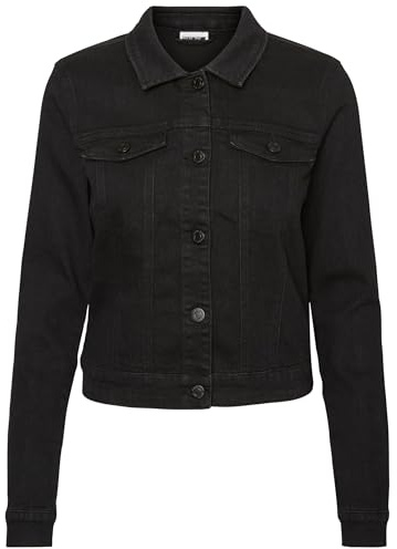 NOISY MAY Debra Black Wash Denim Jacket Donna Giubbetto di jeans nero