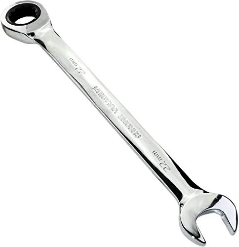 AERZETIX - Llave Plana combinada extremo abierto/Clásico 22mm - a Llave de trinquete 22mm Anillo/Ojo 12 lados - Reversible/Métrico - en CR-V - para Apriete/Ensamble - Mango Recto Pulido - C45586