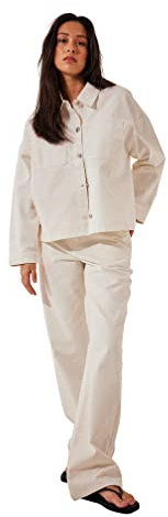 NA-KD Mezclilla Suave de Cintura Alta Jeans, Crudo, 44 para Mujer