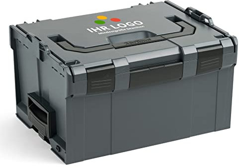 L-BOXX Sortimo 238 Anthrazit, individuell anpassbar mit Logo | Größe 3 | Erweiterbarer Werkzeugkoffer | Professioneller, leerer Kunststoff-Werkzeugkasten | Ideale Werkzeugaufbewahrung