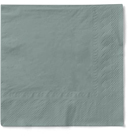 Tissue Serviette 3-lagig saugstark Ideal für Partys Feste und Gastronomie 33 x 33 cm 100 Stück Farbe grau
