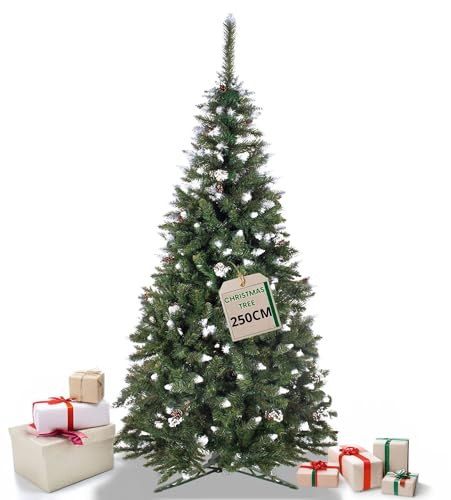 SPRINGOS Künstlicher Weihnachtsbaum 250 cm Diamantkiefer mit Kunstschne Tannenbaum Künstlich Weihnachtsbaum Künstlich