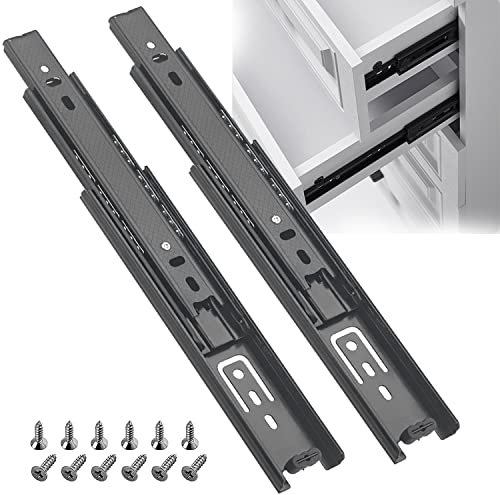 Fyihoxi 2 PCS Guias Cajones Carriles, Railes para Cajones 200mm, 3 Pliegues Guias Telescopicas para Cajones, Guia Cajon Extraccion Total, Montaje Lateral, Capacidad de Carga Hasta 45 KG