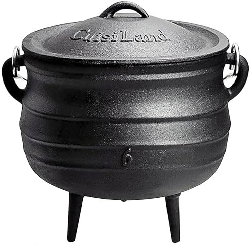 Cuisiland Maceta Potjie de hierro fundido, maceta de camping, maceta de Sudáfrica para jardín al aire libre (14 cuartos de galón)