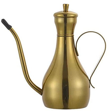 Edelstahl-Olivenölspender-Flasche – 250 ml goldener Sojasaucen-Topf – Küchen-Gewürzbehälter mit Aufbewahrungskappe für den Heimgebrauch