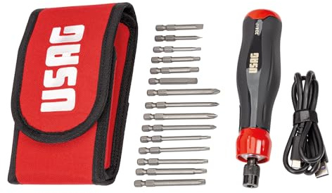 Elektrischer Schraubendreher im Etui mit Einsätzen (16 Stück) 324 xp/b16 usag