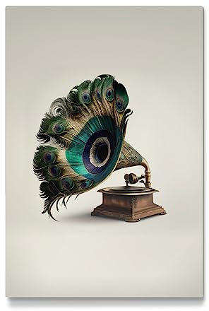 artboxONE Galerie-Print 120x80 cm Feder Musik hochwertiges Acrylglas auf Alu-Dibond Bild - Wandbild von 360brain