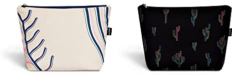 Ecoright Kosmetiktasche, Reise Makeup Tasche, Kulturbeutel Damen Und Mädchen, Canvas Zipper, Kleine Reisetasche Damen (2er-Satz)