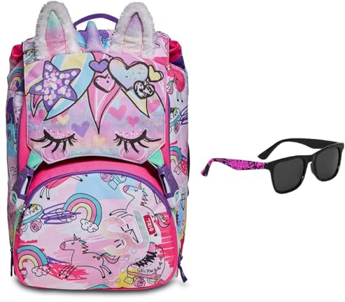 SJ Gang - Zaino Scuola Estensibile ANIMALI FANTASY - Con Orecchie - Unicorno - Zaino Scuola Elementare Bambina + Occhiali da Sole