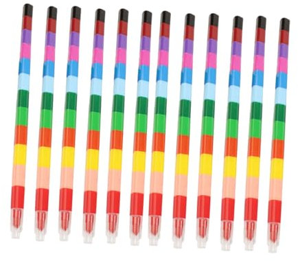 Operitacx 16 Stück 12 Buntstifte malen abnehmbare Buntstifte farbige Stifte Pastellmarker stapelbare Buntstifte wachsmalstifte Buntstifte 12 Farben kreative Buntstifte Öl-Pastell Kind