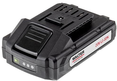 WALTER Li-Ion Akku 20 V 2000 mAh - Langanhaltende Leistung für WALTER Gartenwerkzeuge Handrasenmäher 20 V 630021 und den WALTER Li-Ion Akku Multitrimmer/Mäher 630023