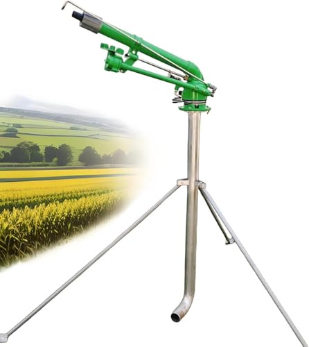 Aspersor De Riego Agrícola Sobre Base De Trípode, Aspersor De Impacto, Aspersor De Césped De 2 Pulgadas, Aspersor De Área Grande Ajustable 360, Para Tierras De Cultivo, Granja, Eliminación De Polvo In