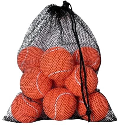 Dickly 12 Stück Tennisbälle, Übungsbälle mit Aufbewahrungstasche, 64 mm Durchmesser, Spielbälle, Trainingsbälle für Sportunterhaltung, Orange