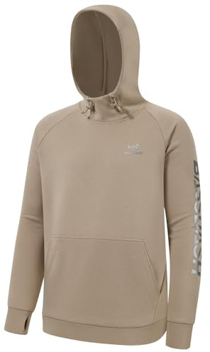 Bassdash Fleecefodrade fiskehuvtröjor för män vattentålig prestanda pullover sweatshirts stretchig jakt träning sweatshirt FS32M, Heather Havregryn, XL