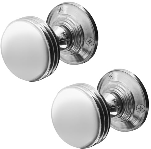 EAI Polished Chrome Door Knobs, 1 Pair - Lined | 1 Pair of Lined Mortice 55mm Door Knobs for Internal Doors, Fixings Included