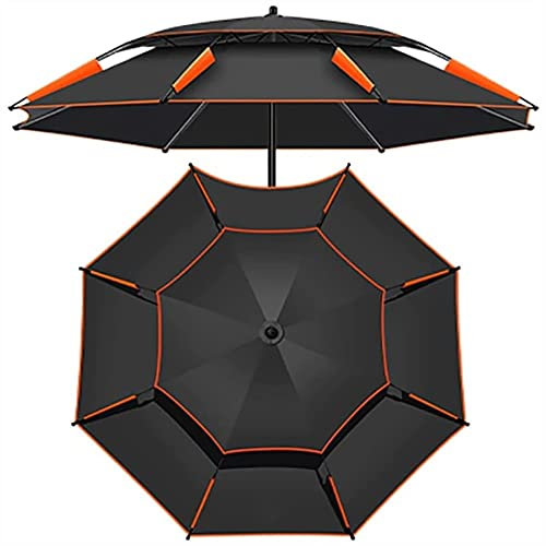 Winddichter Strandschirm mit 8 Rippen, tragbarer Sonnenschirm zum Angeln, schwarz, für den Außenbereich, Garten, Sonnenschirm für Tischschutz, Größe 2,0 m