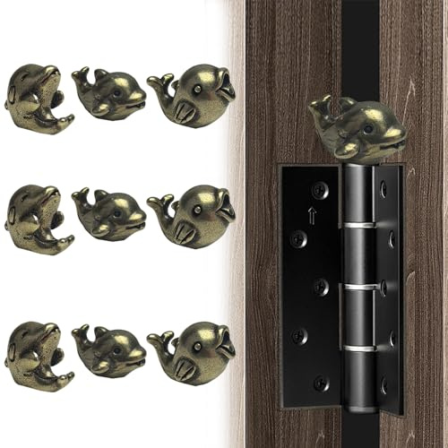 WLHYHH Hinge Heads Decorative Topper Cat Gargoyle Magnet Door Hinge Topper Home Decoration (Set of 9) (Whale)