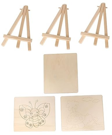 KICHOUSE 3 Satz Leere Maltafel für Kinder Holz Graffiti Tafel Malmaterial für Kreatives Zeichnen Bastelbedarf für Kindergarten Malspielzeug für Jungen und Mädchen
