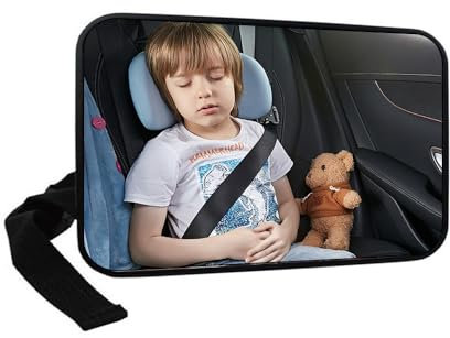 Car Mirror for Baby Safety Seat - 360° Rotatable Rear View Mirror With Easy Installation, Suction Cup or Clamp, Wide Angle View for Safe and Clear Reflection to Monitor Back Seat