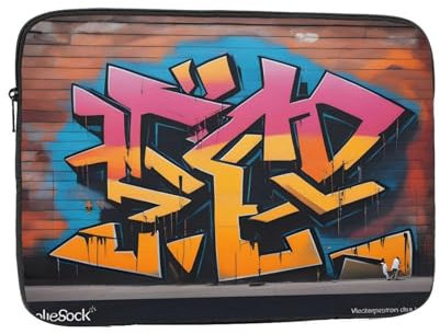 WZYWHJ Graffiti-Hip-Hop-Druck, stoßfest, tragbar, Laptop-Hülle, 10 Zoll (25,4 cm), für Damen und Herren, Geschäftsreisen, Schule, Büro, Alltag