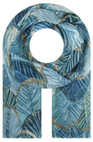 Majea Halstücher Damen Tuch Kopftuch Halstuch Schal Damen-Schal Tücher Stola (880037) (blau 3)