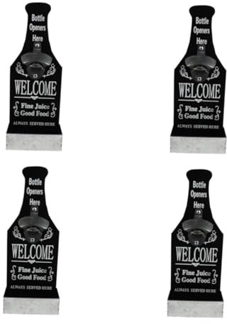 Cabilock 4 Piezas abrebotellas accesorios cocinita destapador de cerveza accesorios cerveza agua abridor de botellas de cerveza creativo abridor manual de cerveza madera de pino