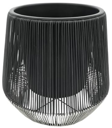 CB Home & Style Design Pflanztopf Pflanzkübel Blumentopf mit Kunststoffeinsatz (Schwarz-Hellgrau, 45x45x40cm)