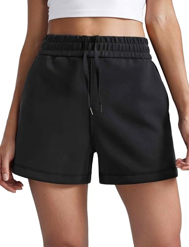 CRZ YOGA SoftAura Shorts Sweat Taille Haute 10cm | Taille Haute, Texture Pêche, Modal, Doux, Poches, pour Femme