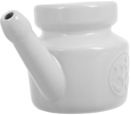 Botella de Enjuague Nasal de Cerámica 350ml para Yoga | Lavador Nasal Blanco, Uso en Cambios Estacionales, Limpieza Suave y Segura, Estilo Elegante y Práctico