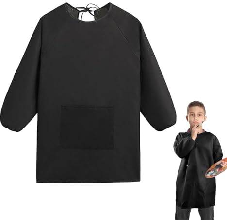 QIGHLIS Malschürze, Langarm, Malerkittel Kinder 12-16 Jahre, Bastelschürze für Jungen Mädchen, XL