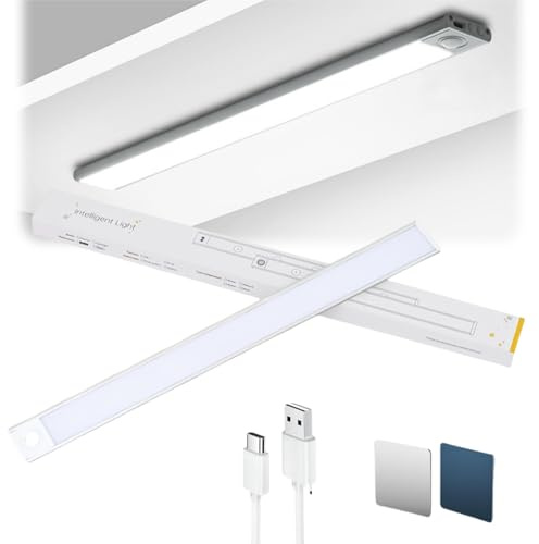 MEIION inovia LumiFlex – Éclairage LED 30cm sans fil avec détecteur de mouvement intégré Rechargeable, 1PCS Lumière Dimmable Tricolore pour Armoire, Placard, Cuisine et Escalier