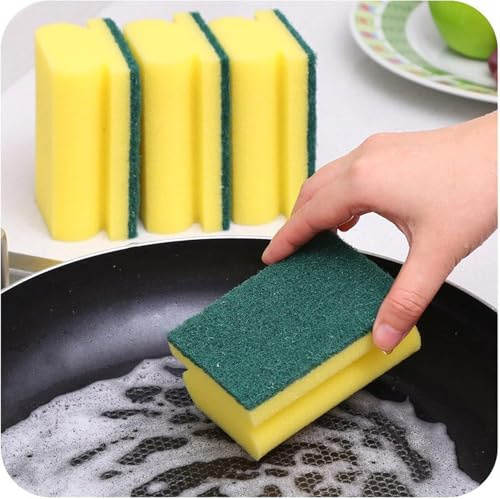 Confezione da 20/30 Spugne abrasive resistenti grandi, Spugne resistenti per la pulizia della cucina, Paglietta abrasiva bifacciale per lavare e pulire i piatti - Assorbente, antigraffio, riutilizzabi