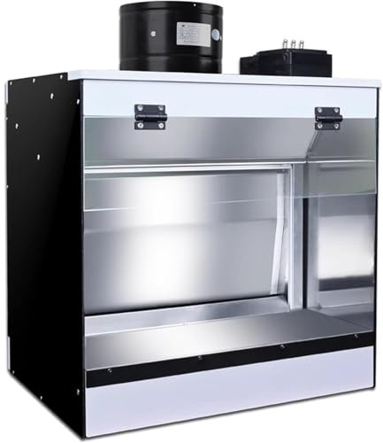 Cabina di verniciatura a spruzzo con tenda d'acqua, cabina di verniciatura a spruzzo portatile for modellismo, cabina di verniciatura a spruzzo for tavolo da lavoro con cascata e luce LED(50*50*40cm)