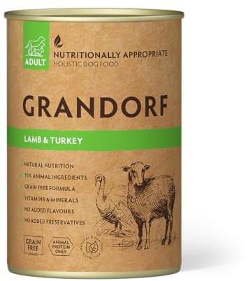 Grandorf - Lamm und Pute - Hypoallergenes Nassfutter - Alle Rassen Hundefutter 6 x 400 g
