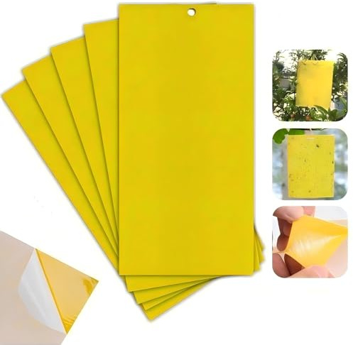 100pcs Gelbtafeln Trauermücken Bekämpfen 20cmX10CM, Premium Gelbsticker Fliegenfalle, Gelbstecker Gegen Kirschfruchtfliege