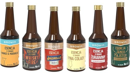Cocktail Essenzen Set 6x 40ml - Aromen für Alkohol & Drinks - Für 24L fertiges Getränk - Party-Mix: Whisky, Aperitivo, Pina Colada, Tropical & Kräuter - Profi-Geschmack für Hausbar