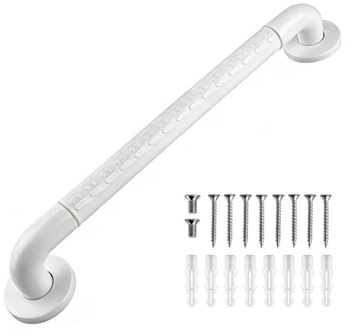 Haltegriff Dusche 50cm Haltegriffe für Senioren Badewannengriff WC Weiß | Rutschfest Haltegriffe Edelstahl Badezimmer Haltegriff Sicherheitsgriff Griffstange für Senioren Kinder Schwangere